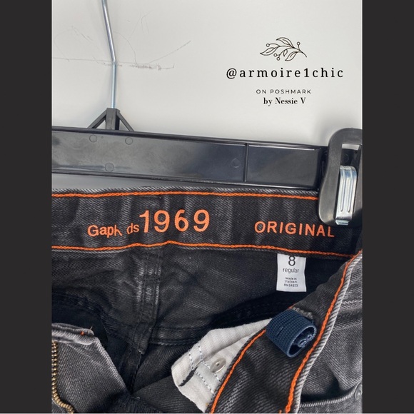 GAP KIDS | 1969 Black Denim Jeans | Adjustable Waist with Easy Hook Closure - Picture 2 of 6